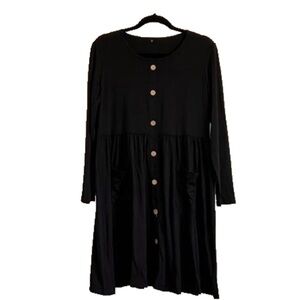 New, never worn Long Sleve Black Baby Doll Dress M